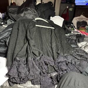 Cejtin wrap or shawl Obe size with Gothic lace